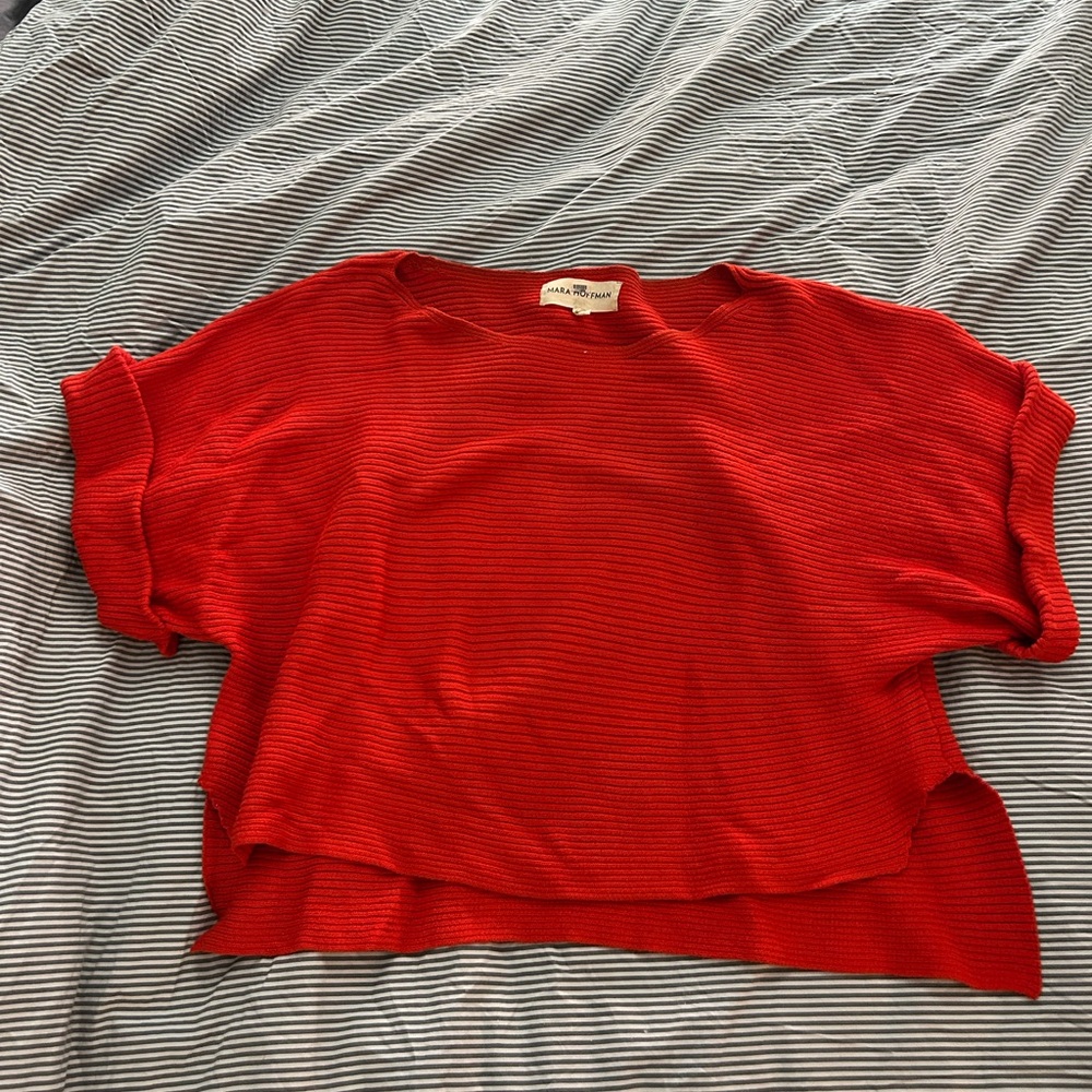Mara Hoffman Red Crew Neck Sweater